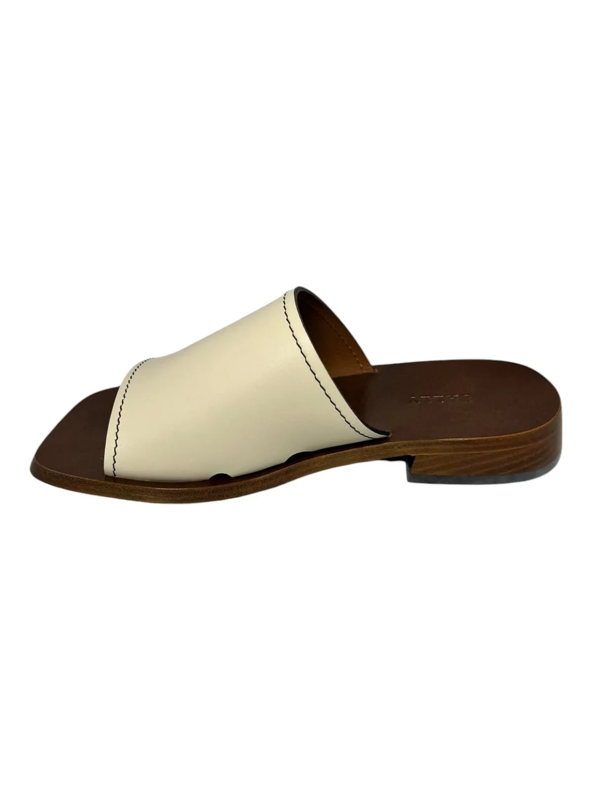 Bally Ofera 6225850 Ladies Bone Plain Leather Flat Sandals