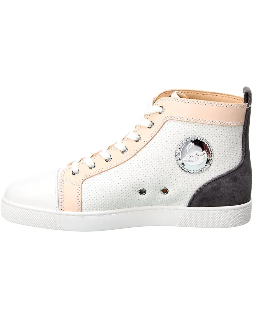 Christian Louboutin Leather & Suede High-Top Sneaker