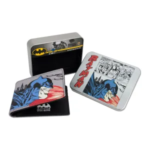 DC Comics Batman Face Print Bifold Wallet in a Decorative Tin Case, Multi ecco Shoes