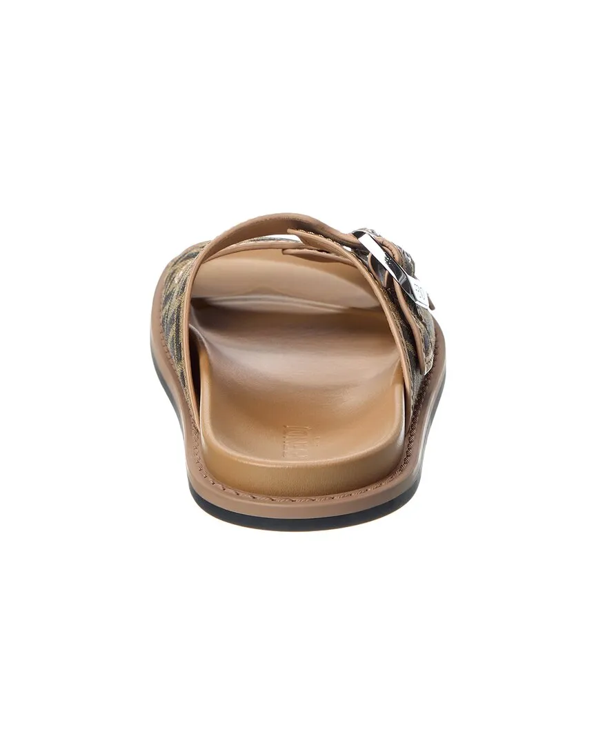 FENDI FF Canvas & Leather Sandal