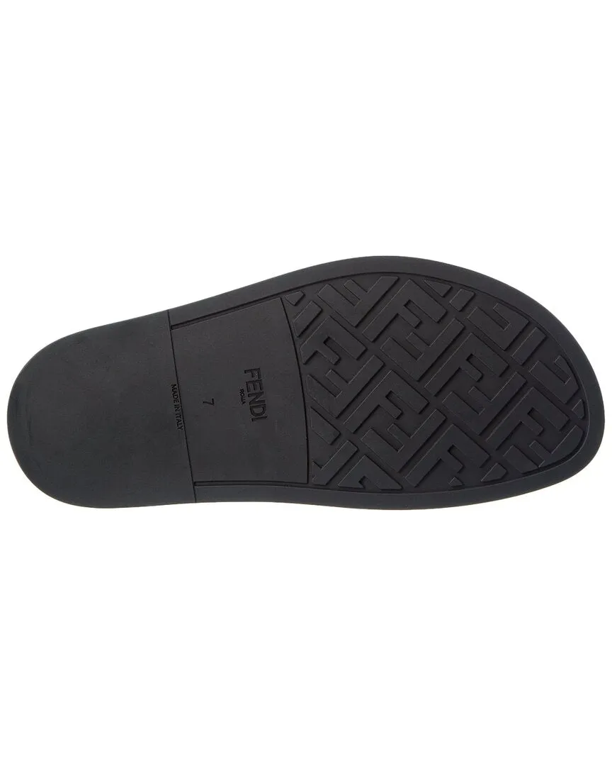 FENDI FF Canvas & Leather Sandal