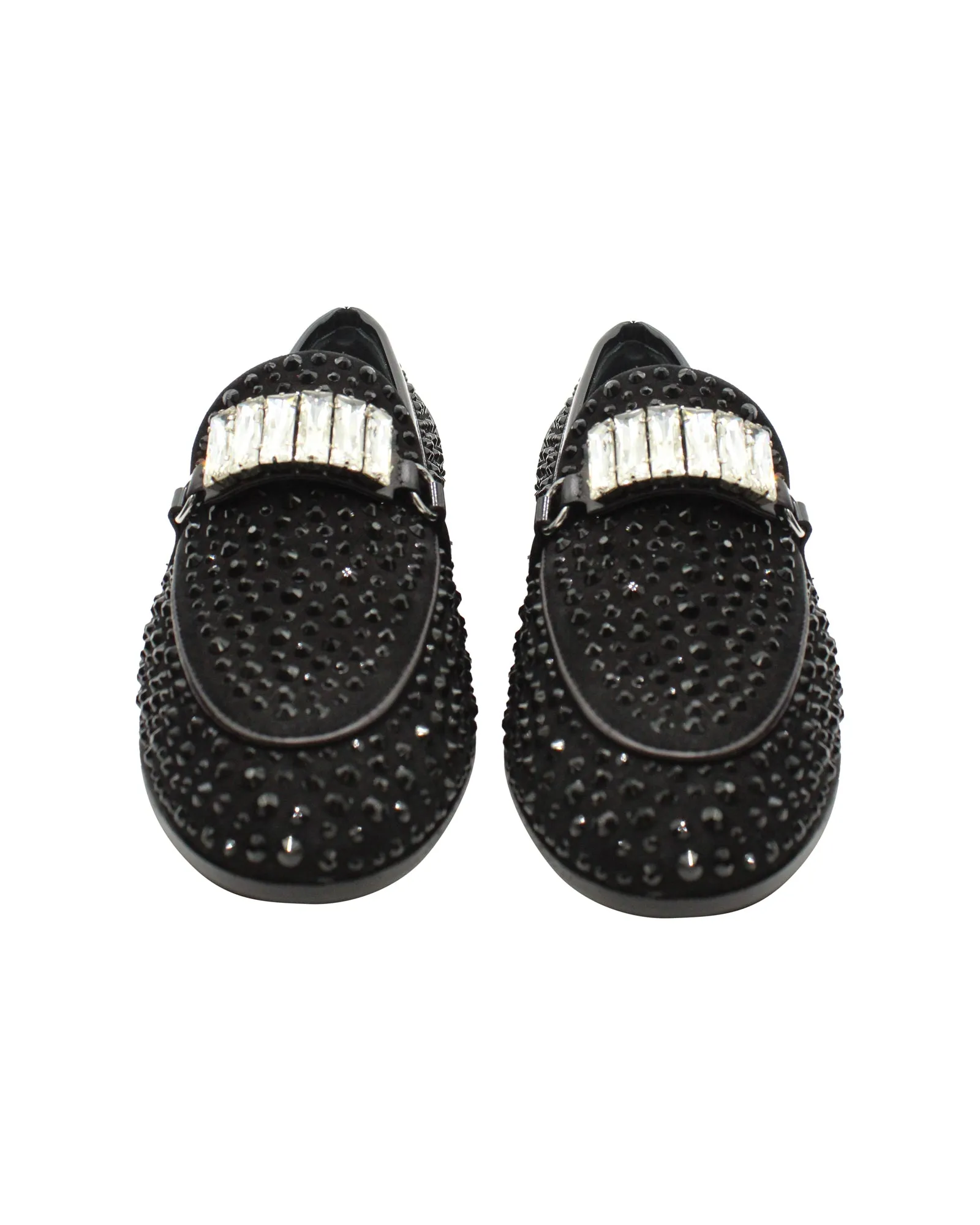 Giuseppe Zanotti Embellished Loafers in Black Suede