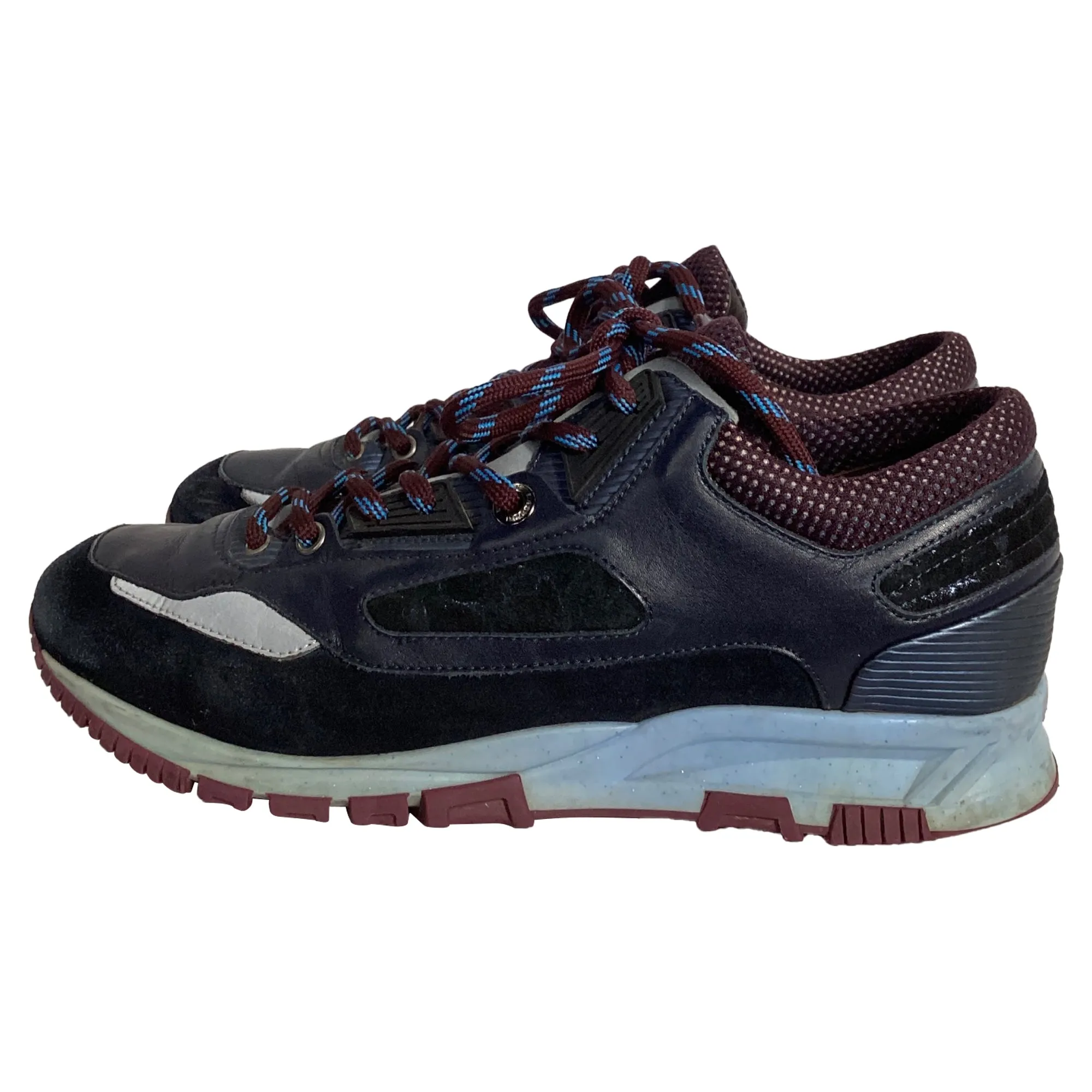 Lanvin Runners DS Sneakers in Blue Suede and Leather