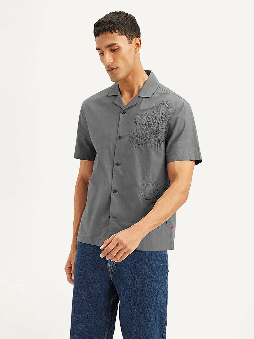 Men's Embroidered Relaxed Fit Shirt
