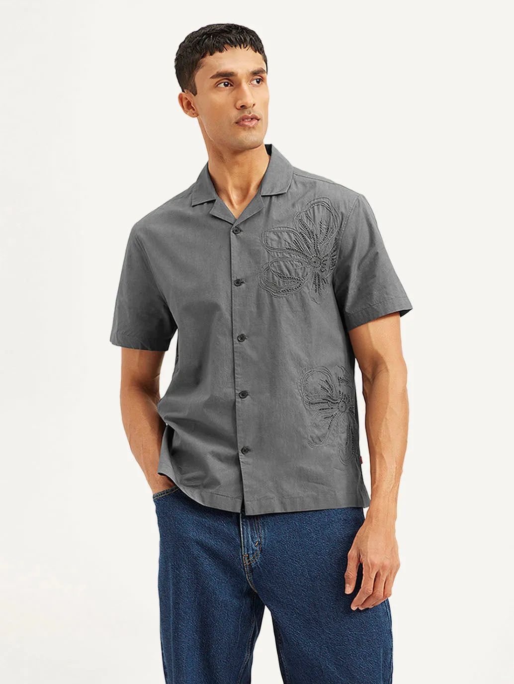 Men's Embroidered Relaxed Fit Shirt