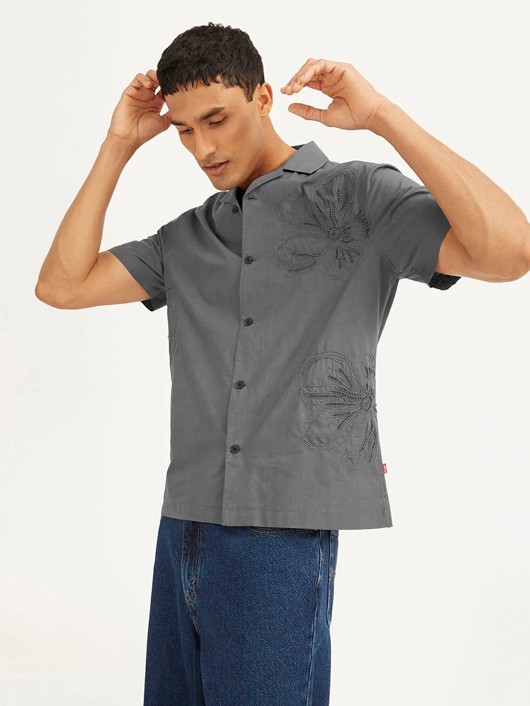 Men's Embroidered Relaxed Fit Shirt