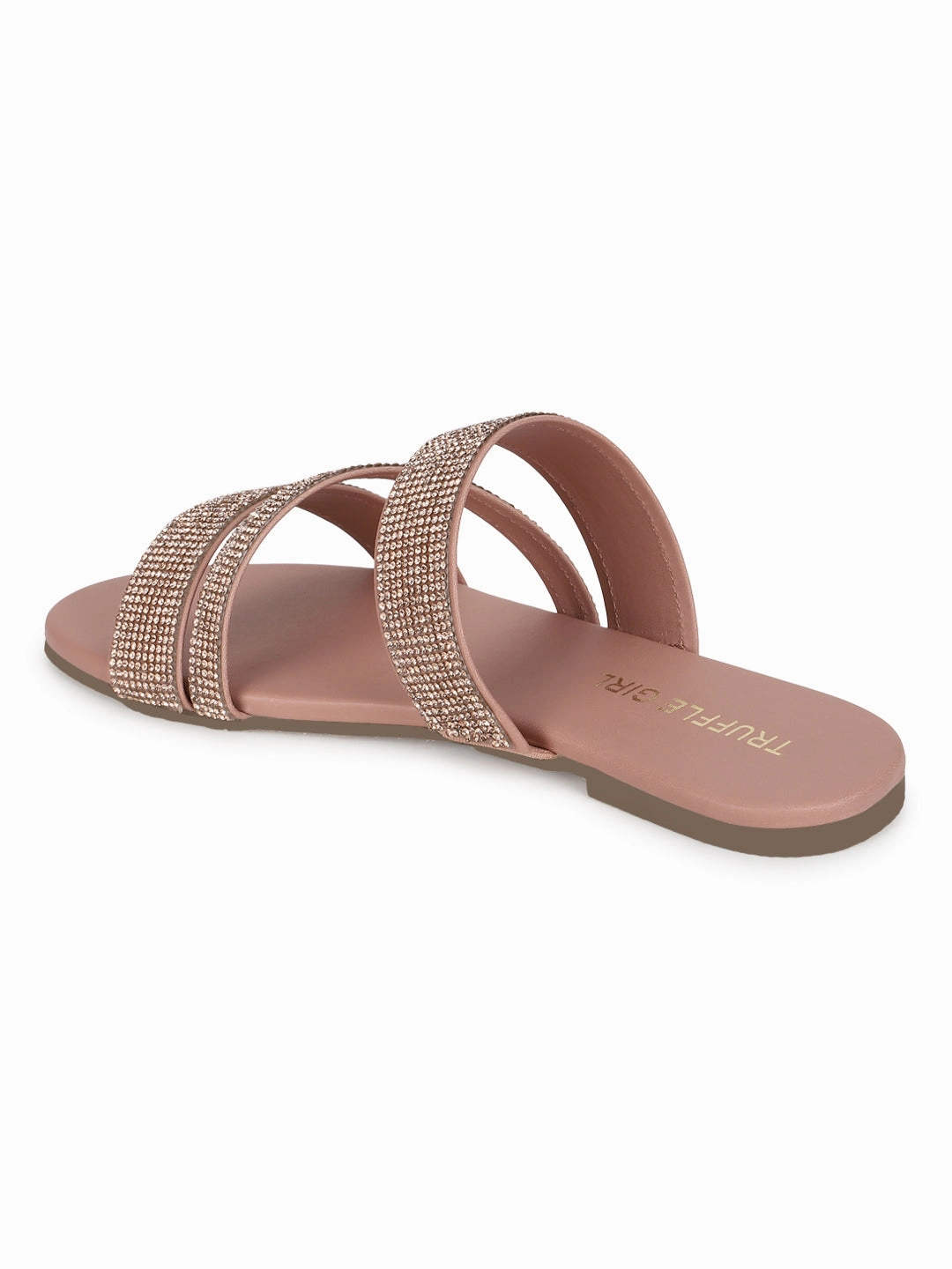 Nude PU Strappy Diamante Slip Ons (TC-ST-1214-NUD)