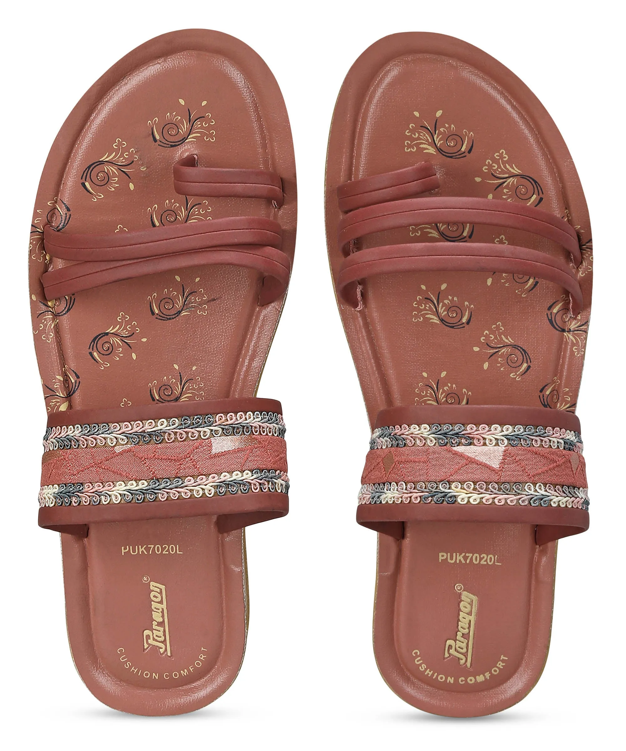 Paragon Women's Slip On Flat Fig Sandals | Durable Dailywear Sandals
