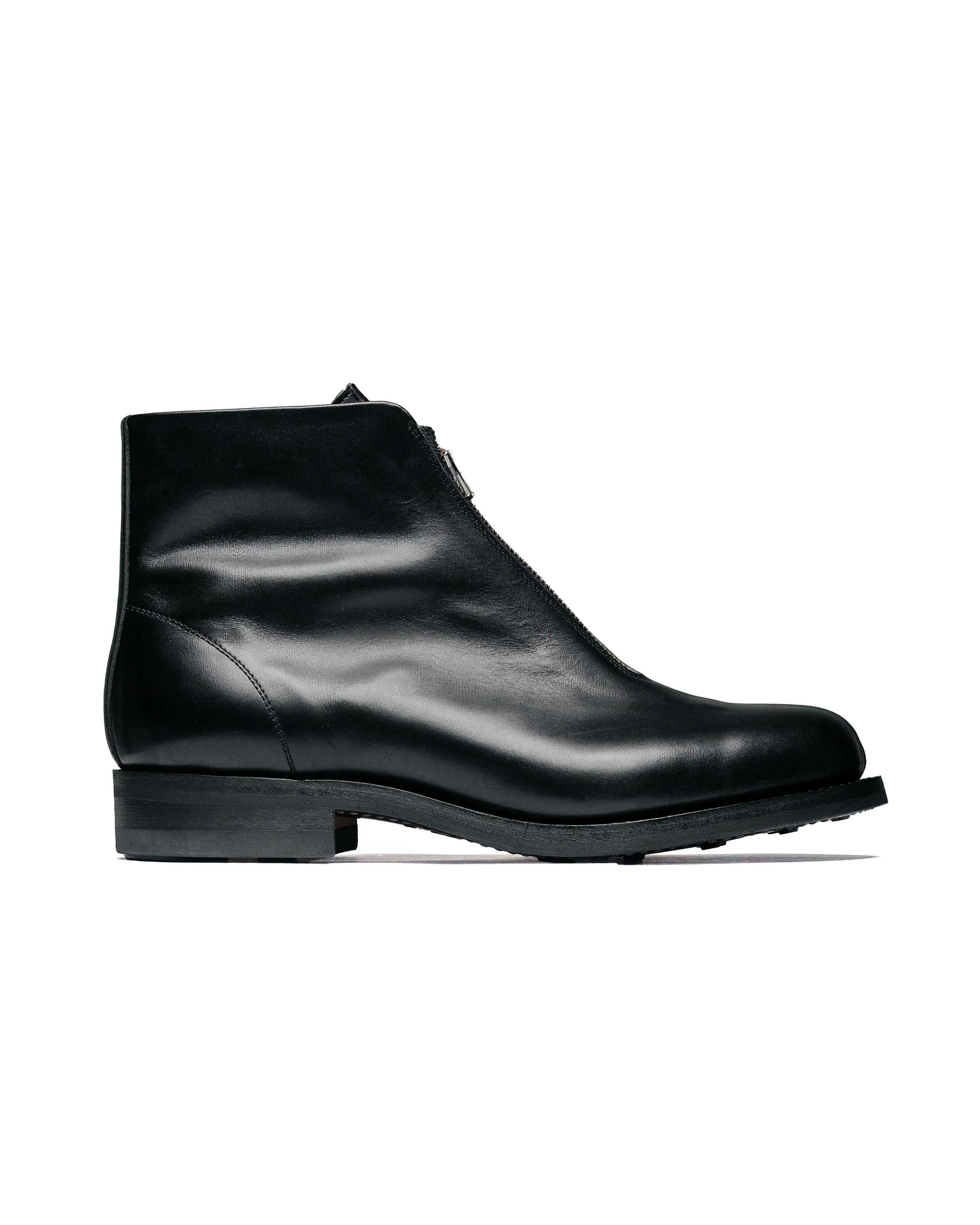 Phigvel Lady White Co. Aviator Zip Boots Calf Skin Black