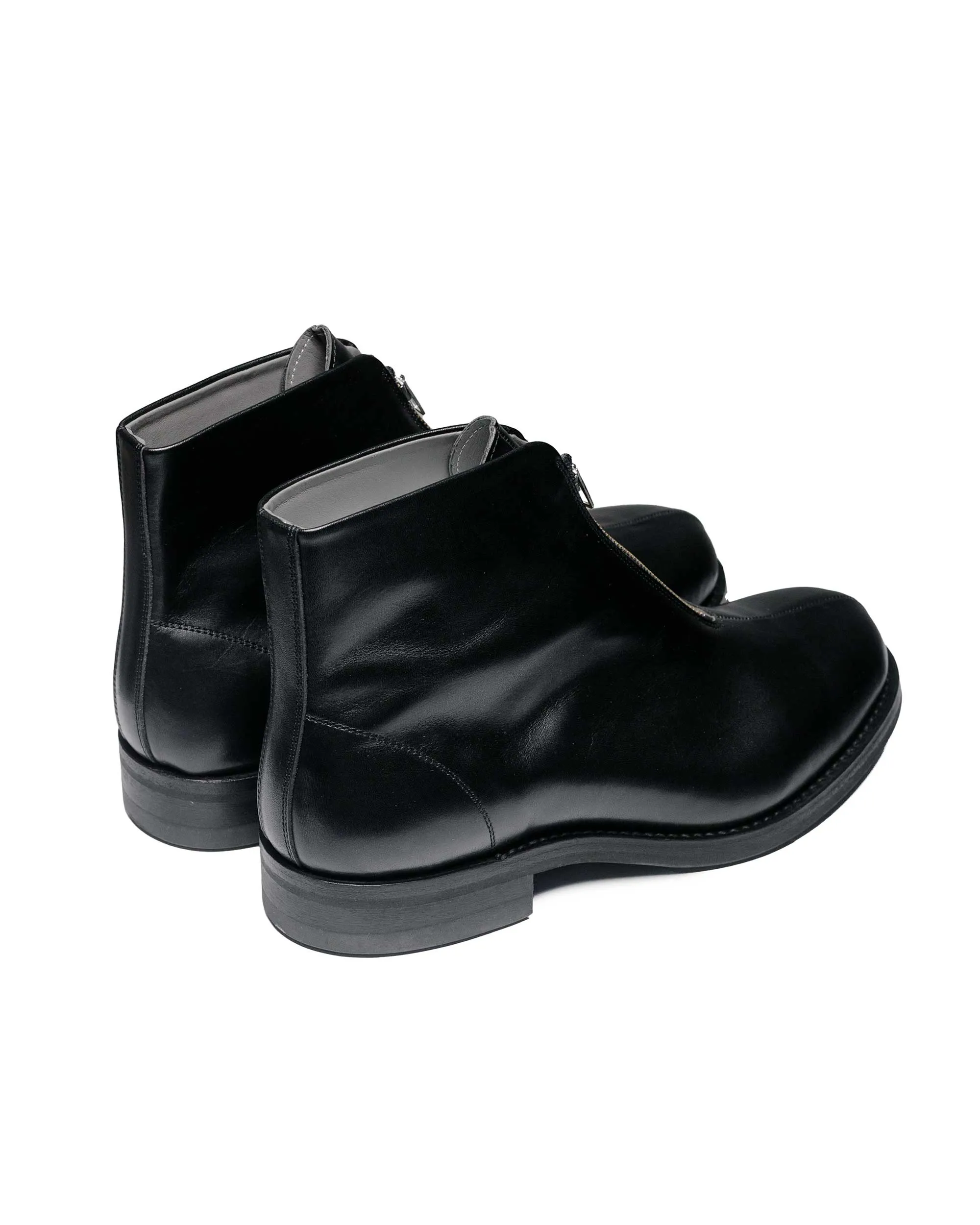 Phigvel Lady White Co. Aviator Zip Boots Calf Skin Black