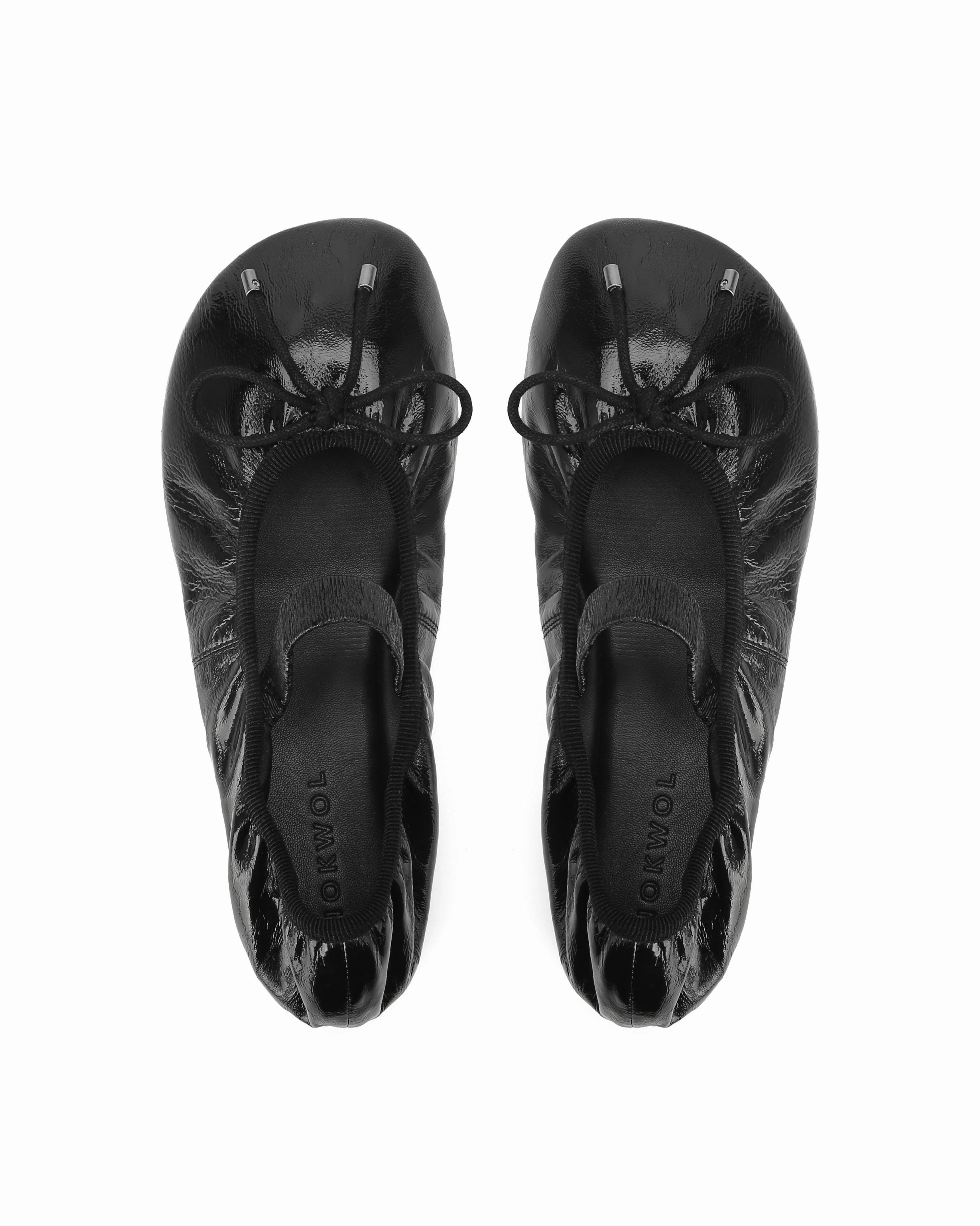 Pia Crinkle Sheep Leather Black