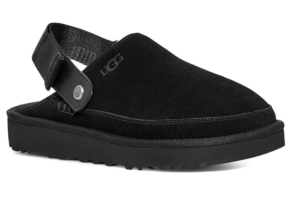 UGG Goldencoast Clogs Men's US 8 Black Suede Slingback Lifestyle Sandals ZPO2181