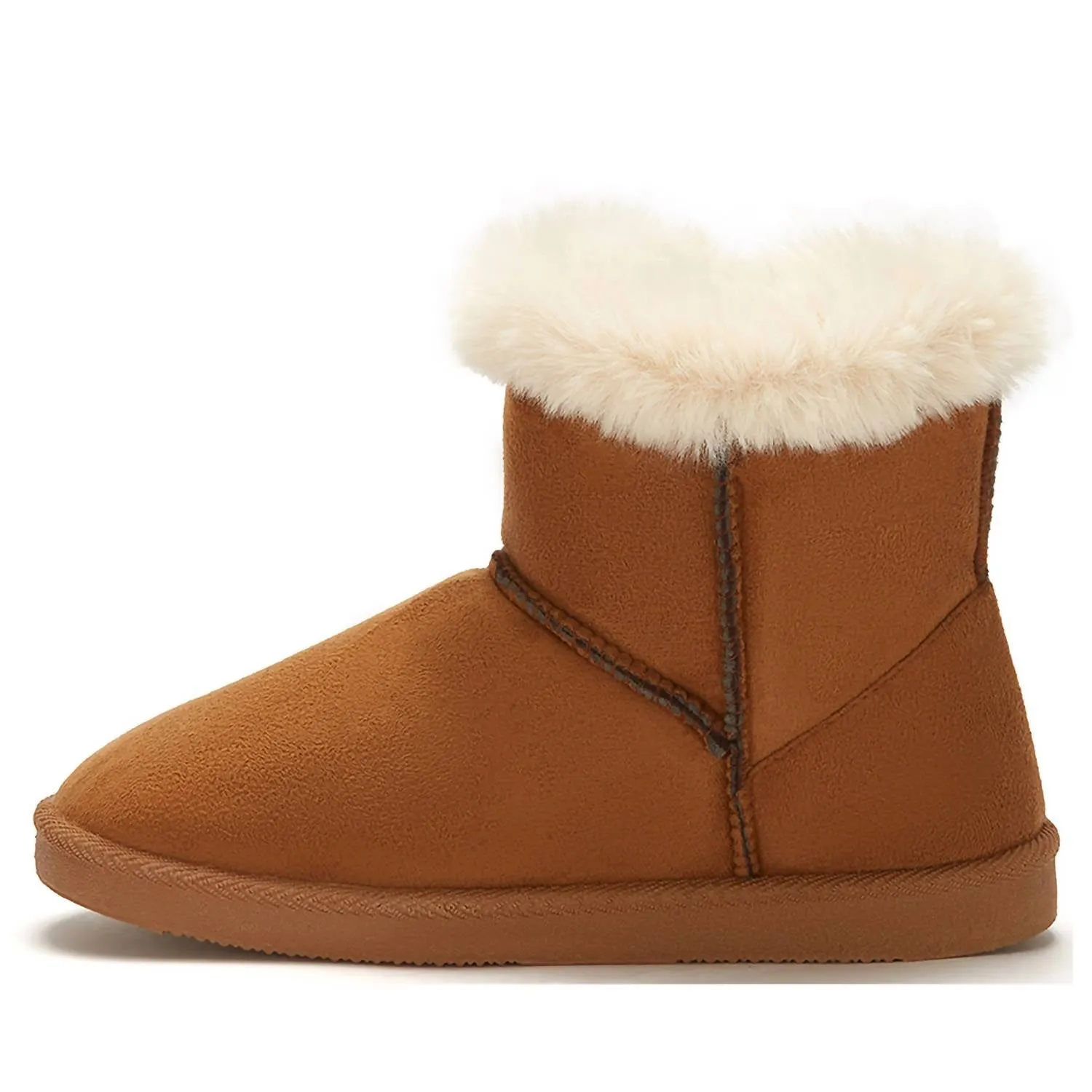 Women's Winter Fur Boots In Chestnut